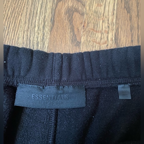 Essentials Black Cuffed Sweatpants. Size Medium. - Picture 3 of 3